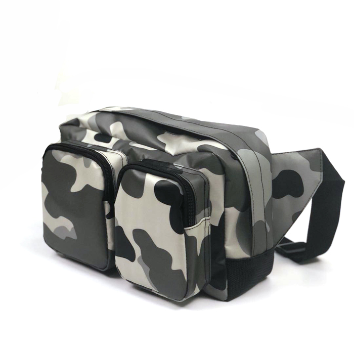 Waterproof Tarpaulin Camouflage Waist Bag Fashion PVC Water Proof Unisex Barrel-shaped Zipper