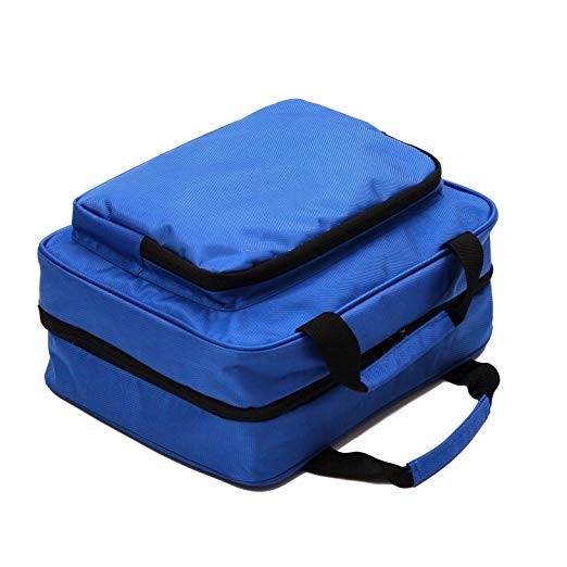 Blue Large Travel Cosmetic Bag Travel Toiletries Bag Fashion Zipper Polyester