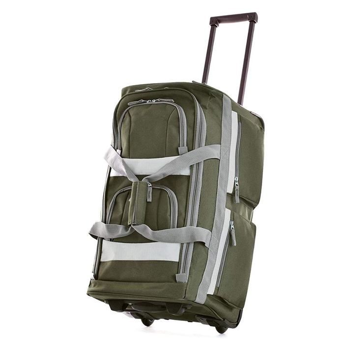 Polyester Stylish Wheel Trolley Duffle Travel Bag Luggage