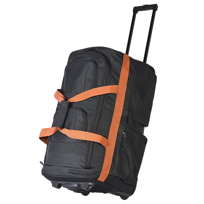 Polyester Stylish Wheel Trolley Duffle Travel Bag Luggage