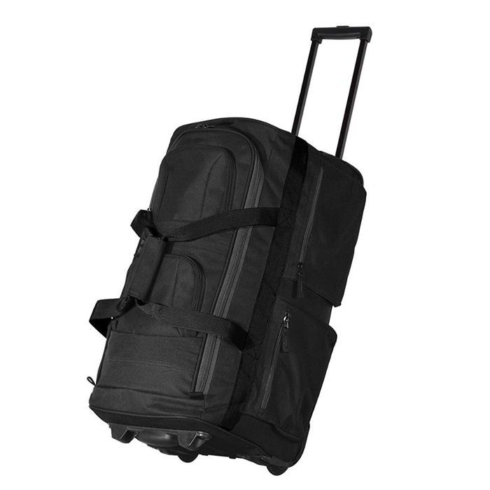 Polyester Stylish Wheel Trolley Duffle Travel Bag Luggage