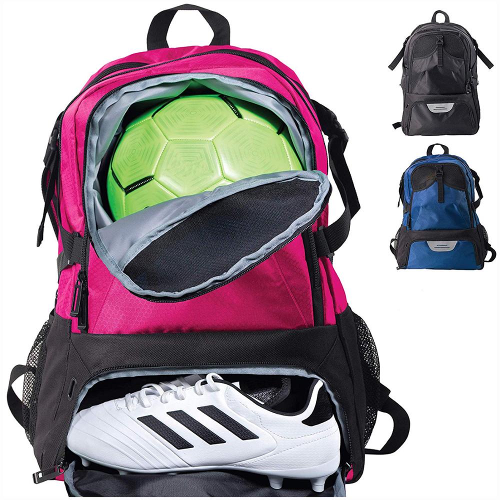 Wholesale Ball Compartment Sport Soccer Basketball Sport Backpack Waterproof Polyester Unisex Zipper & Hasp Soft Handle