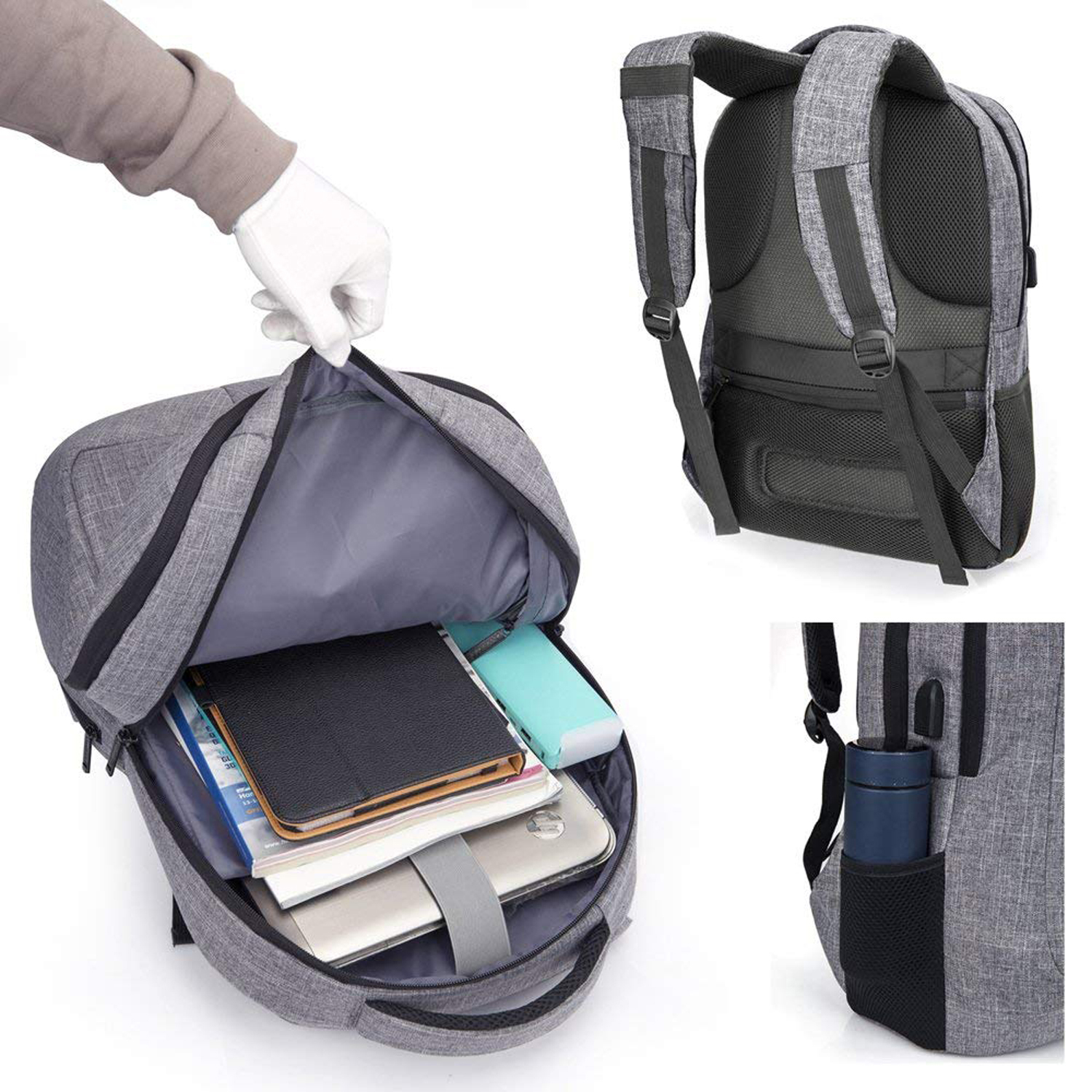 Custom Waterproof Shoulder Back Pack Laptop Backpack With Usb Anti Theft For Men