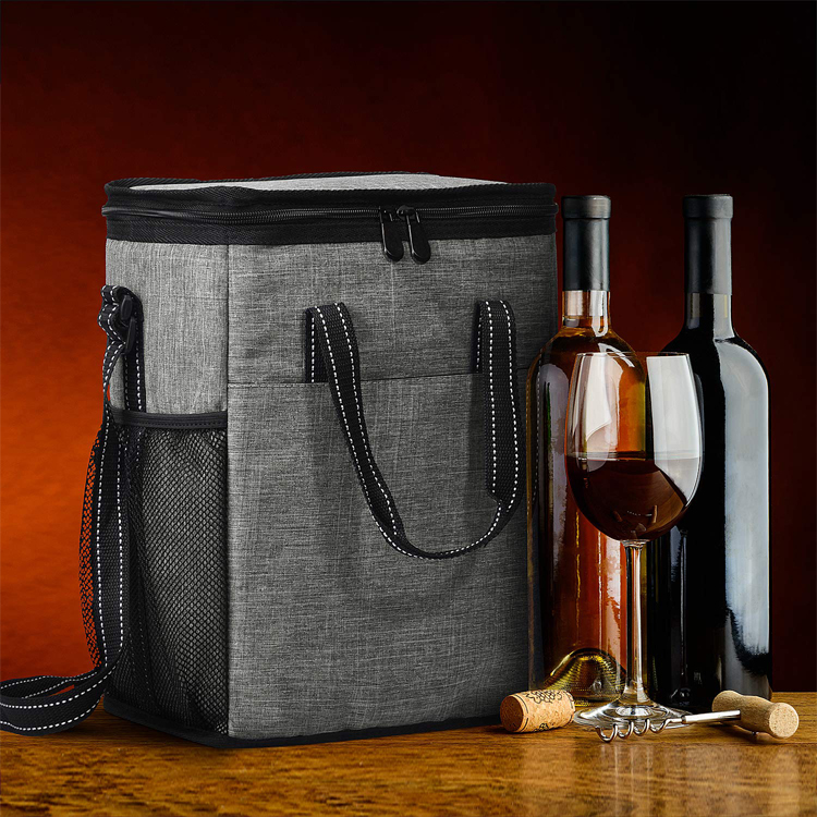 Insulated Leakproof 6 Cooler Bottle Wine Bag Picnic Coller Bag