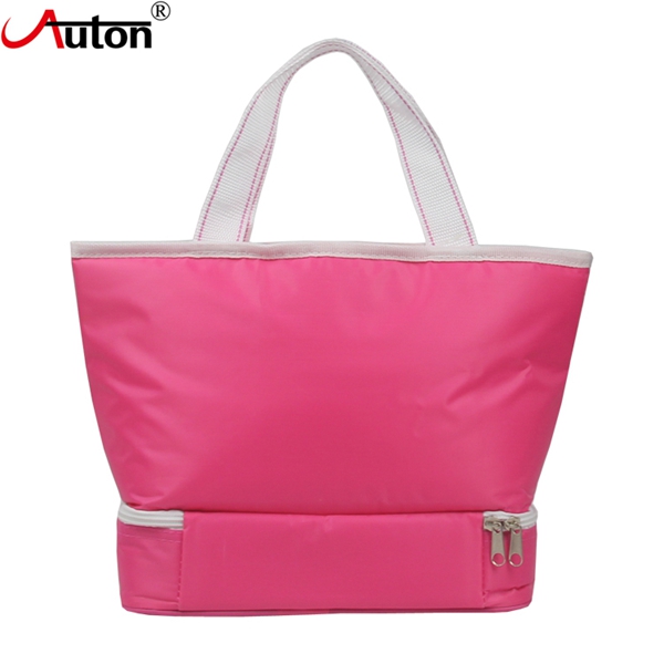 Insulated Double Compartment Shopping Cooler Bag With Handle