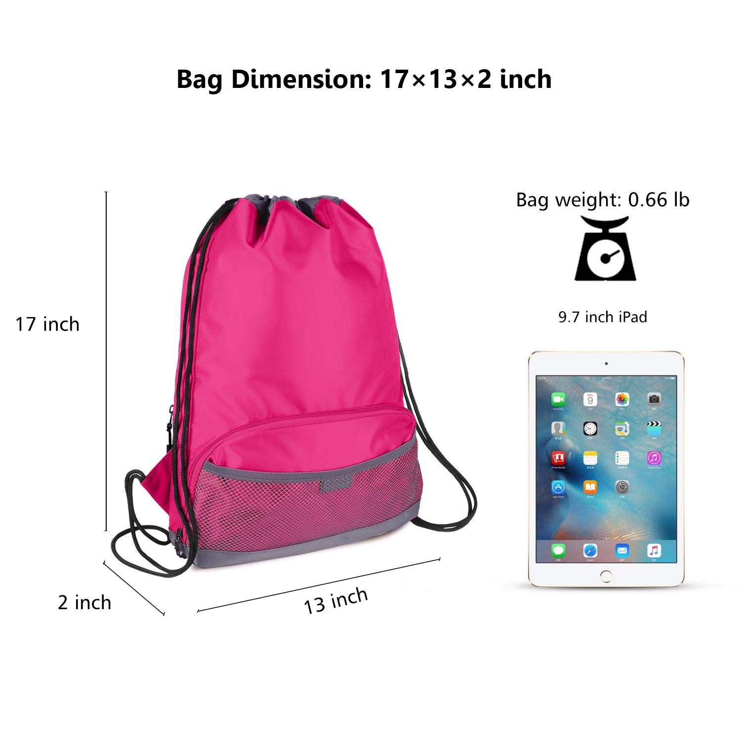 Waterproof Lightweight Sport Gym Bag Drawstring Backpack