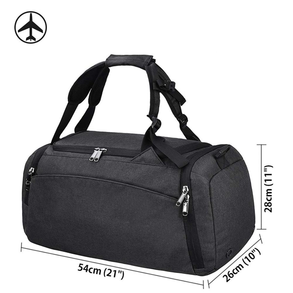 40L Overnight Duffel Backpack Bag with Shoes Compartment